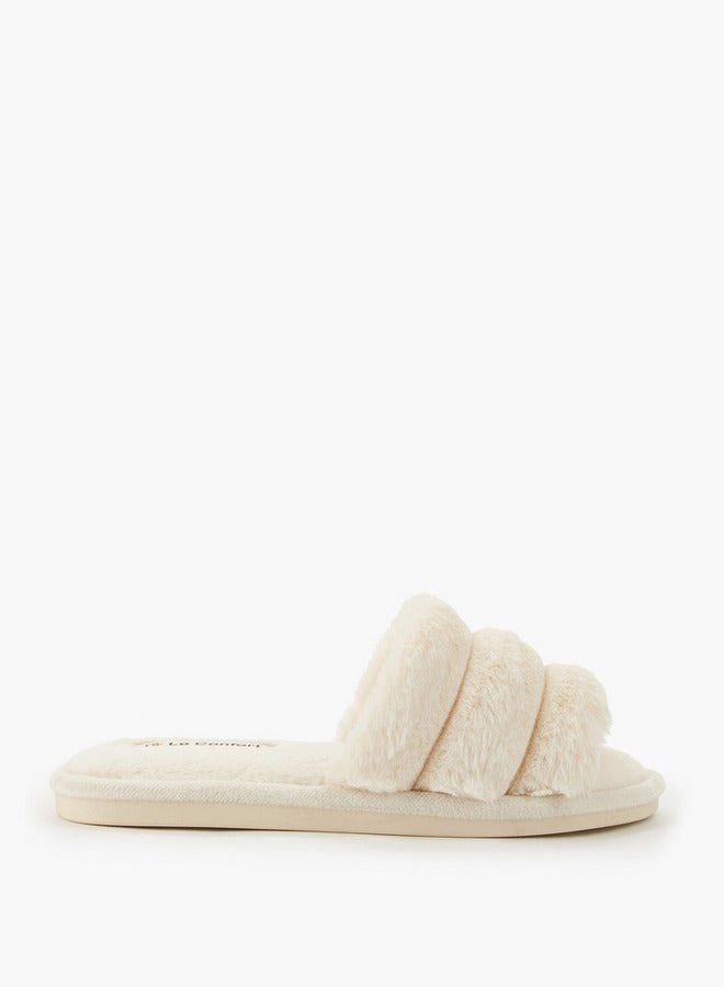 Le Confort Women Faux Fur Bedroom Slippers - Image 1
